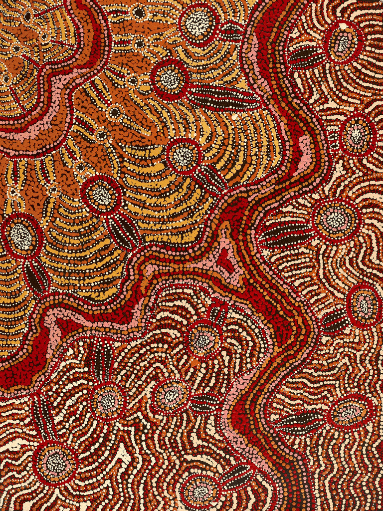Aboriginal Artwork by Audrey Brumby, Ngura Nganampa, 80x60cm