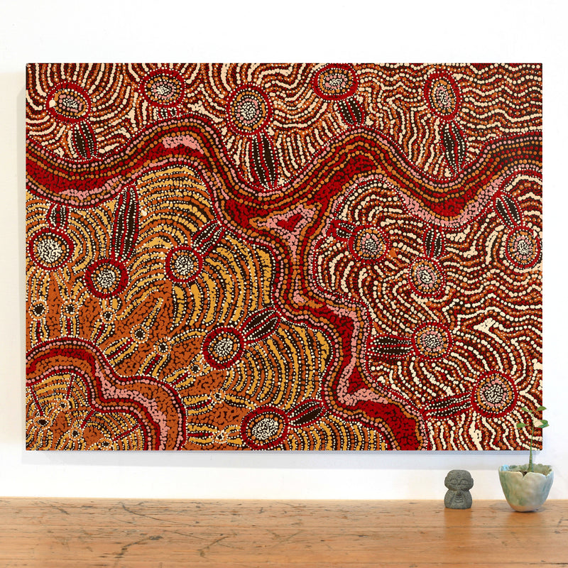 Aboriginal Artwork by Audrey Brumby, Ngura Nganampa, 80x60cm