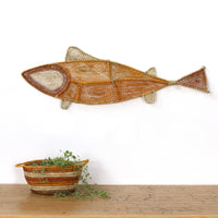Aboriginal Artwork by Audrey Marrday, Gapuwiyak - Woven Fish 105x36cm