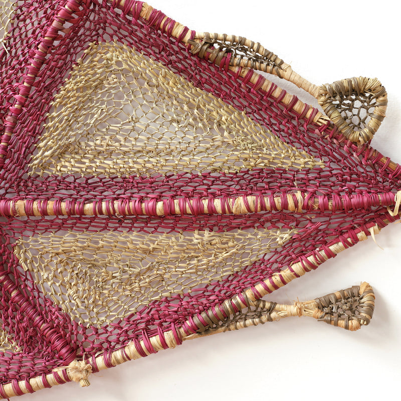 Aboriginal Artwork by Audrey Marrday, Nyangura (Long necked turtle) Weaving, 125x66cm