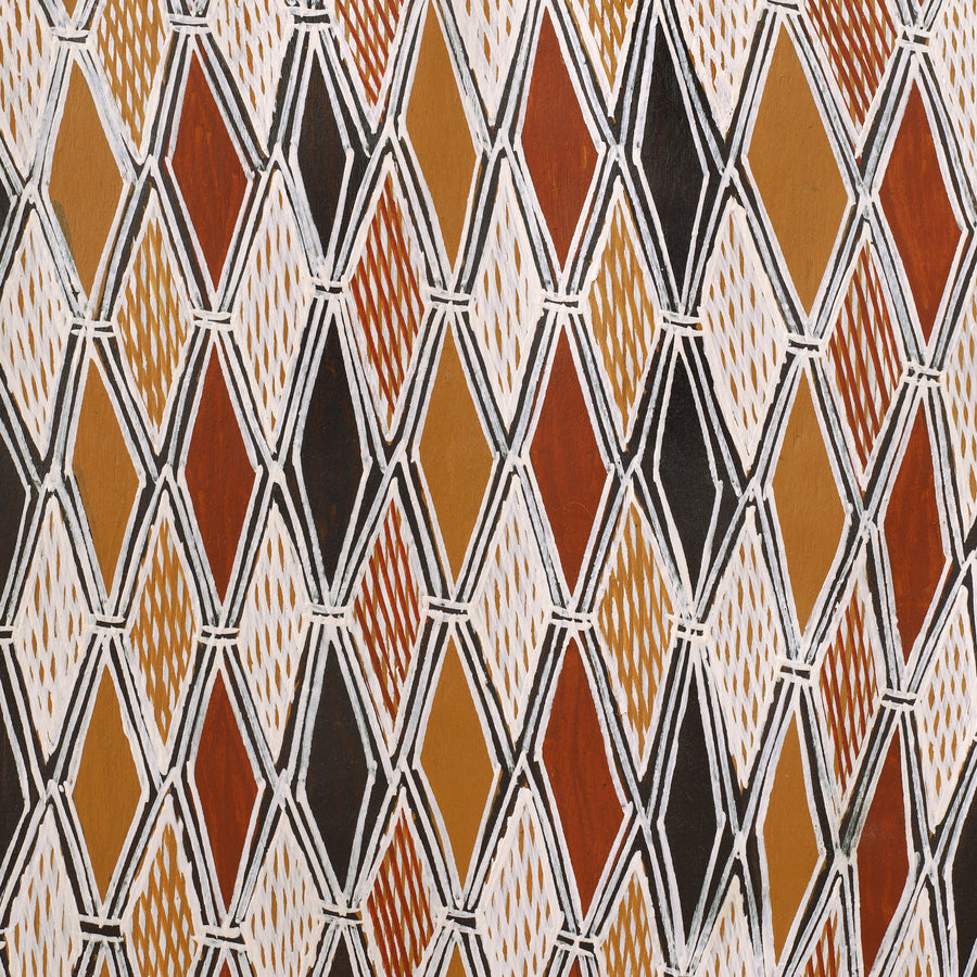 Aboriginal Artwork by Batja Marawili Narulwuy, Baykultji, 149x57cm Bark