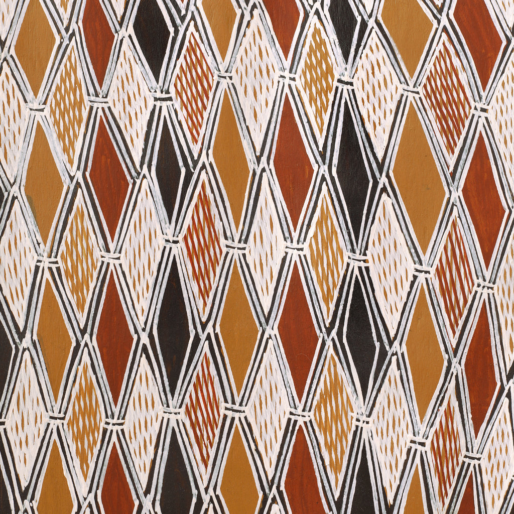 Aboriginal Artwork by Batja Marawili Narulwuy, Baykultji, 149x57cm Bark