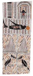 Aboriginal Artwork by Beyamarr #1 Munuŋgurr, Ganybu, 111x45cm Bark - ART ARK®