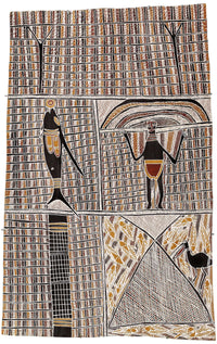Aboriginal Artwork by Beyamarr #1 Munuŋgurr, Djapu Design, 111x70cm Bark