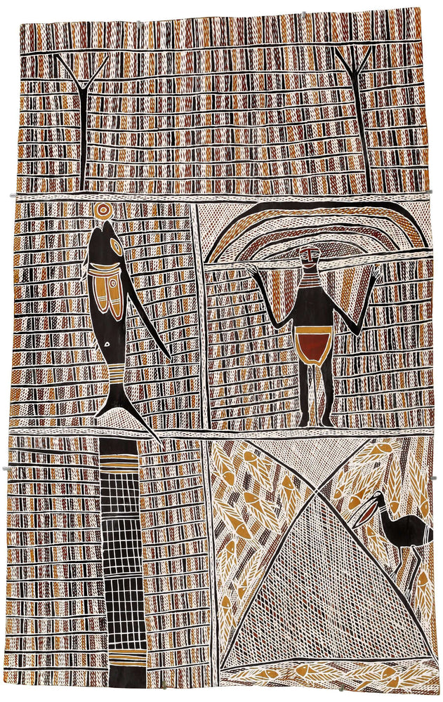 Aboriginal Artwork by Beyamarr #1 Munuŋgurr, Djapu Design, 111x70cm Bark