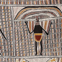 Aboriginal Artwork by Beyamarr #1 Munuŋgurr, Djapu Design, 111x70cm Bark