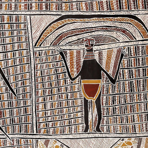 Aboriginal Artwork by Beyamarr #1 Munuŋgurr, Djapu Design, 111x70cm Bark - ART ARK®