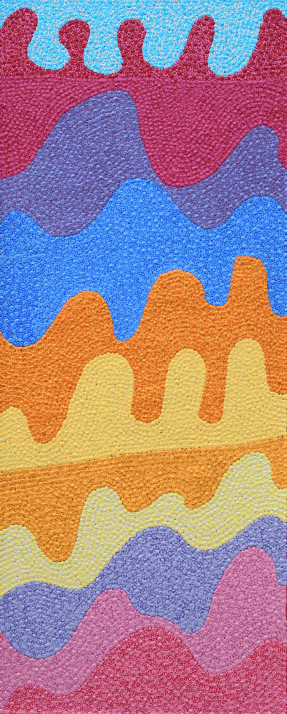 Aboriginal Artwork by Benisa Marks, Tali at Kalipinpa, 100x40cm