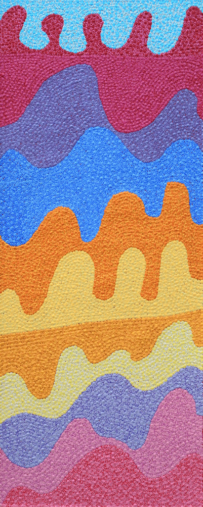 Aboriginal Artwork by Benisa Marks, Tali at Kalipinpa, 100x40cm