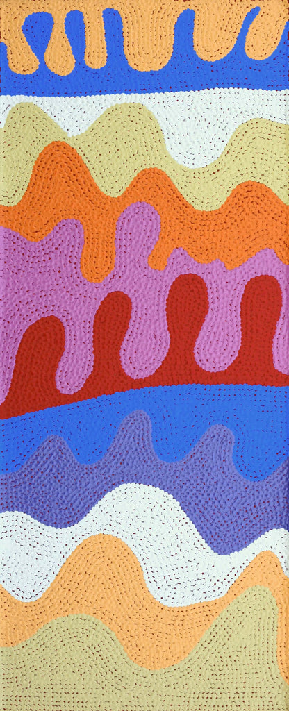 Aboriginal Artwork by Benisa Marks, Tali at Kalipinpa, 100x40cm - ART ARK®