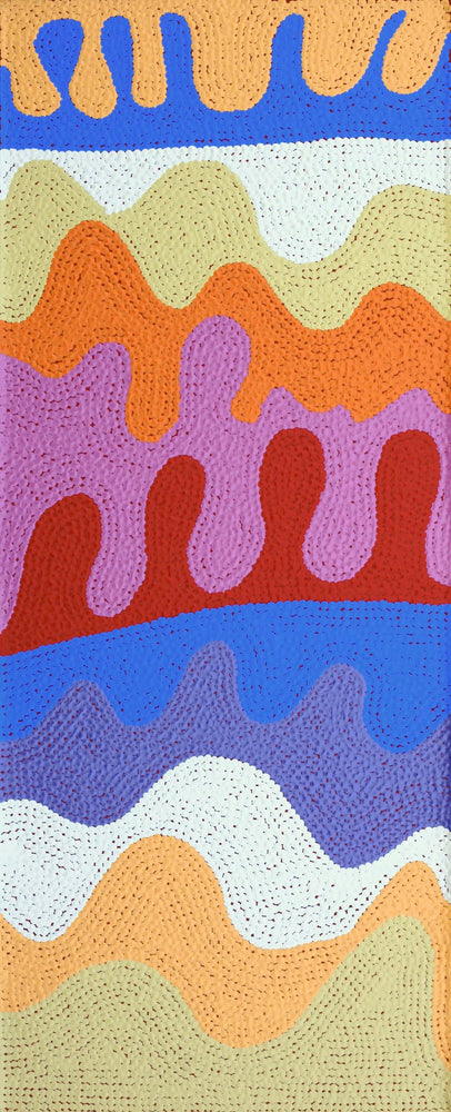 Aboriginal Artwork by Benisa Marks, Tali at Kalipinpa, 100x40cm