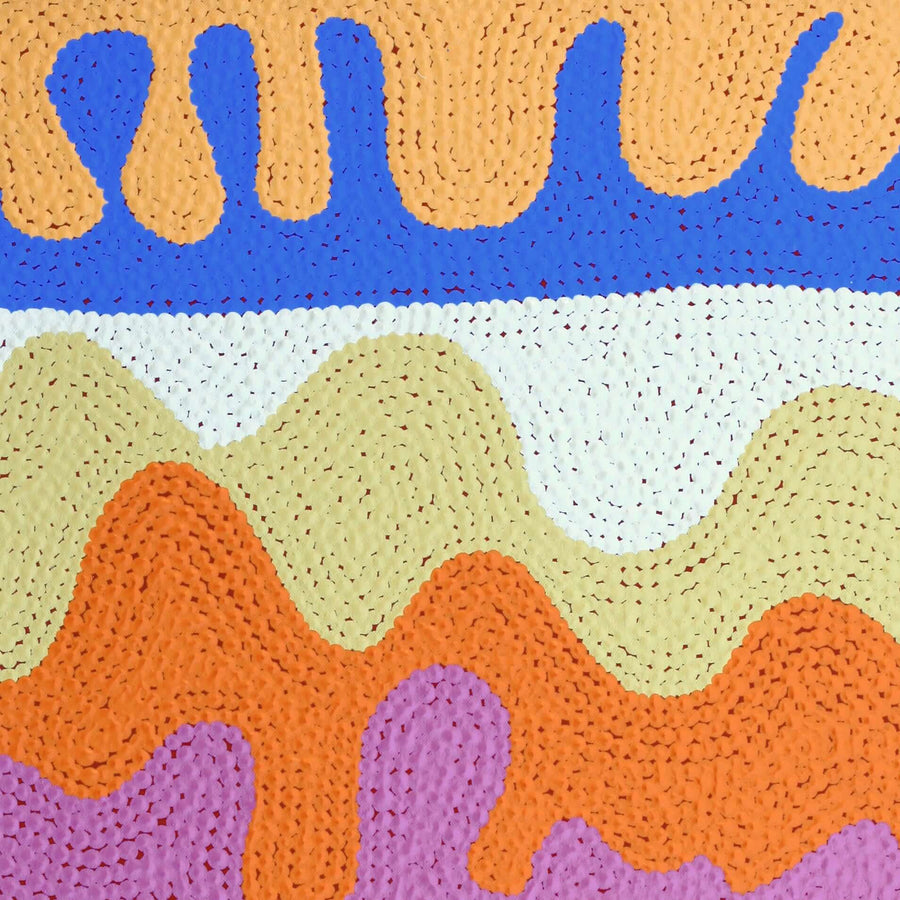 Aboriginal Artwork by Benisa Marks, Tali at Kalipinpa, 100x40cm
