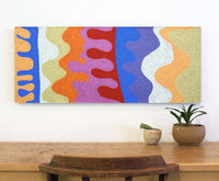 Aboriginal Artwork by Benisa Marks, Tali at Kalipinpa, 100x40cm