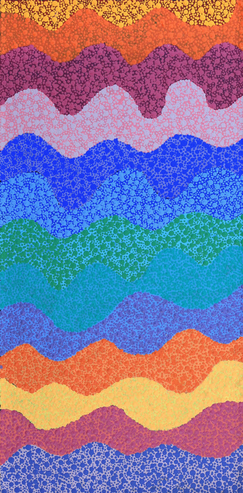 Aboriginal Artwork by Benisa Marks, Tali at Kalipinpa, 61x30cm
