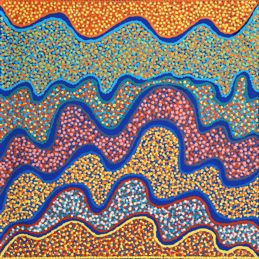 Aboriginal Artwork by Benisa Marks, Tali at Kalipinpa, 60x60cm