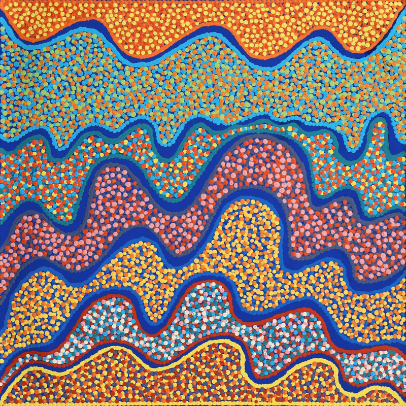 Aboriginal Artwork by Benisa Marks, Tali at Kalipinpa, 60x60cm