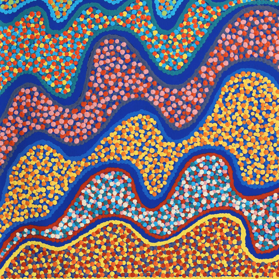Aboriginal Artwork by Benisa Marks, Tali at Kalipinpa, 60x60cm