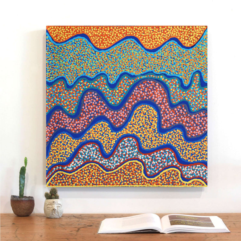 Aboriginal Artwork by Benisa Marks, Tali at Kalipinpa, 60x60cm