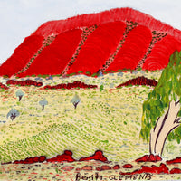 Aboriginal Artwork by Benita Clements, MacDonnell Ranges, 36x23.5cm