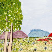 Aboriginal Artwork by Benita Clements, MacDonnell Ranges, 36x23.5cm