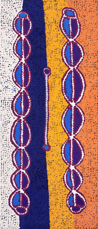 Aboriginal Artwork by Bernard Japanangka Watson, Pamapardu Jukurrpa - Warntungurru, 107x46cm