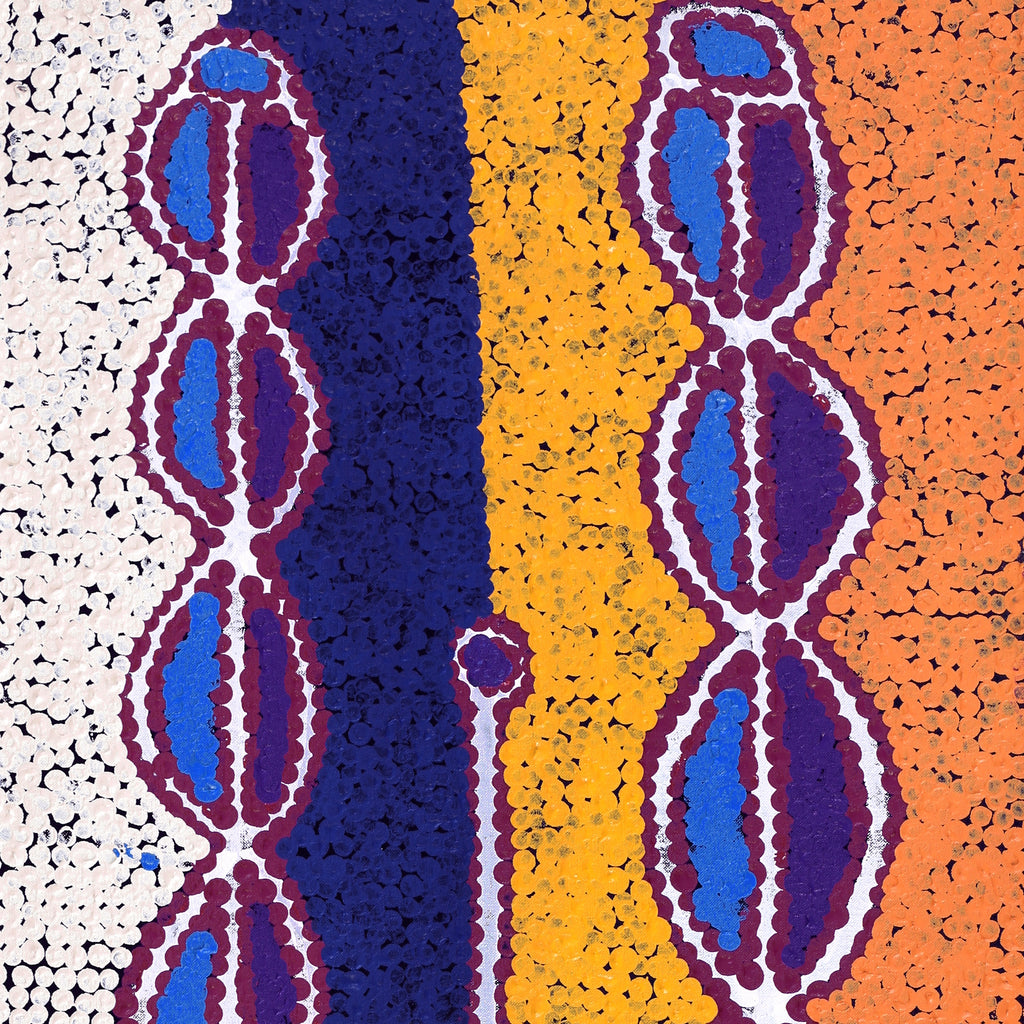 Aboriginal Artwork by Bernard Japanangka Watson, Pamapardu Jukurrpa - Warntungurru, 107x46cm