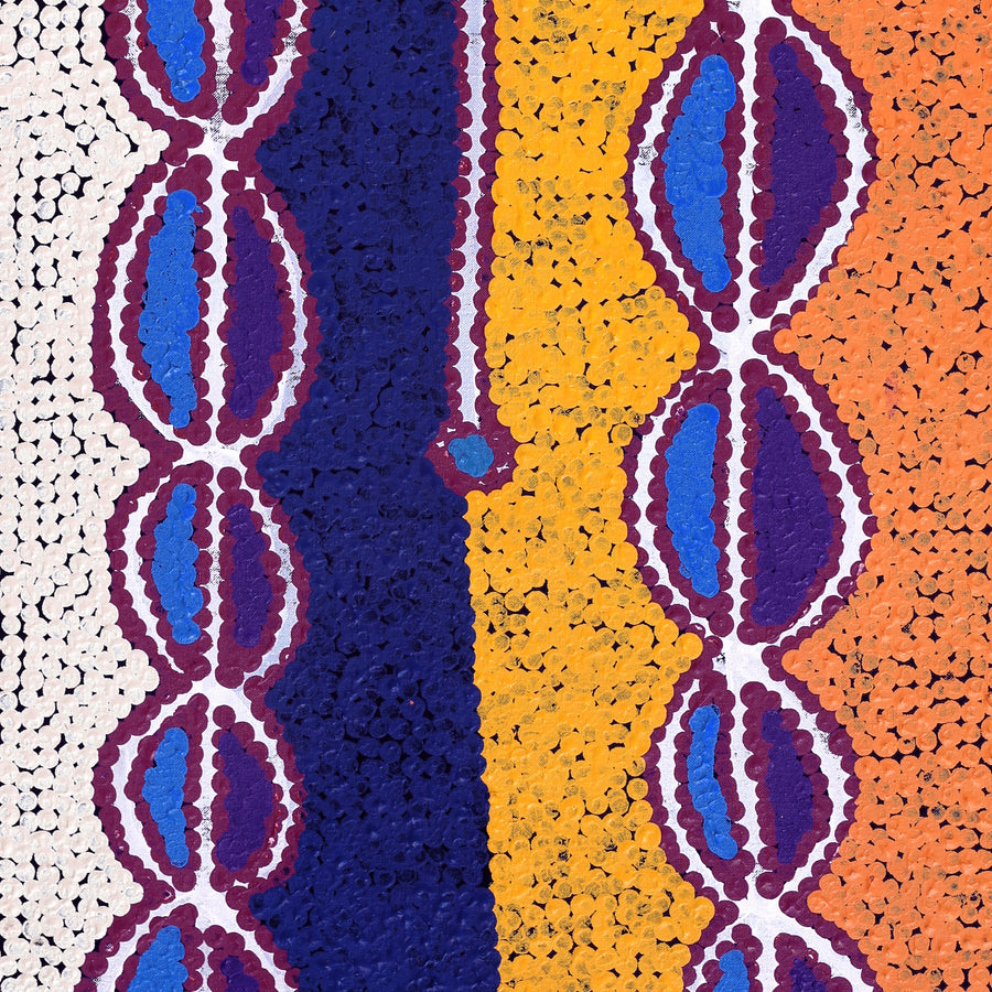Aboriginal Artwork by Bernard Japanangka Watson, Pamapardu Jukurrpa - Warntungurru, 107x46cm