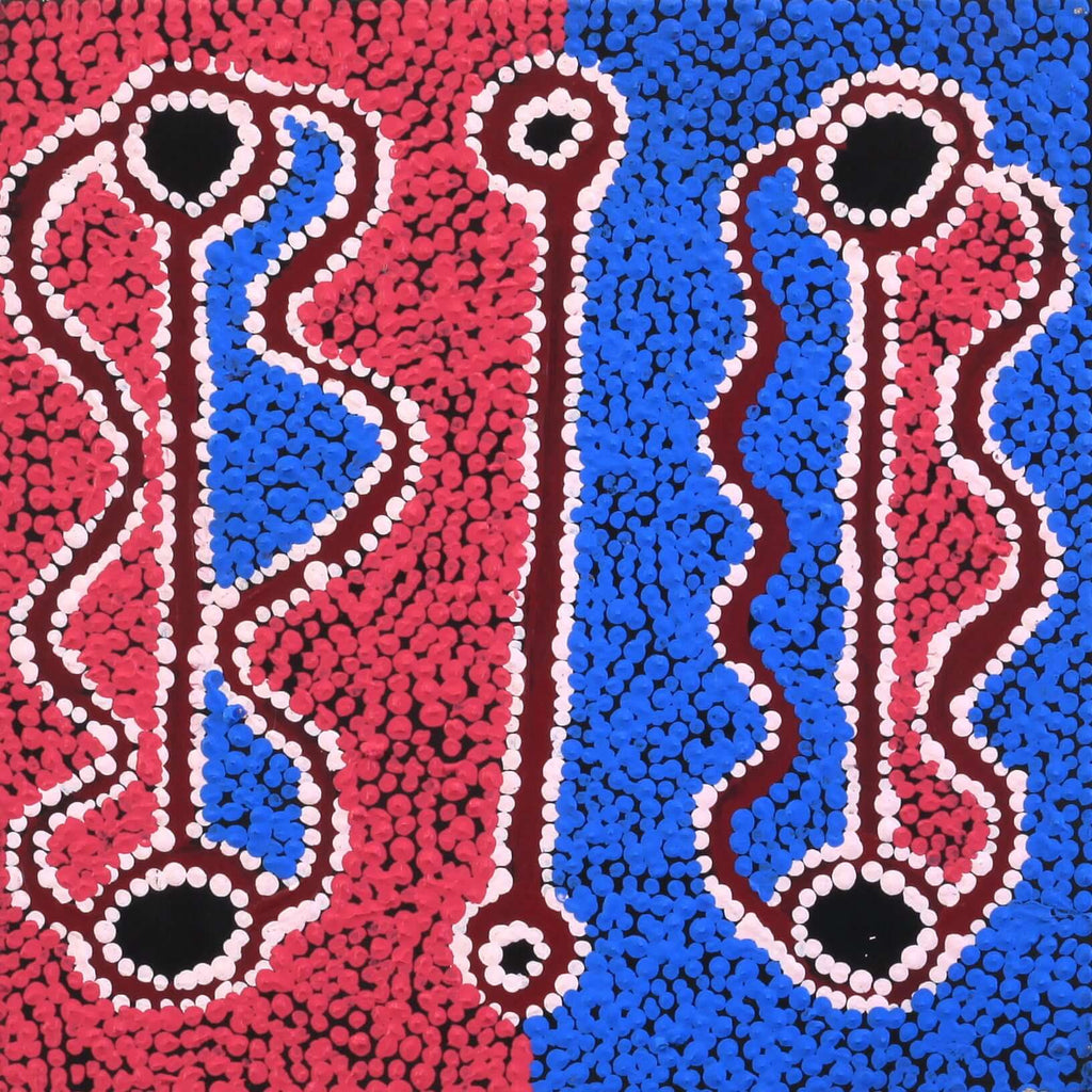 Aboriginal Artwork by Bernard Japanangka Watson, Pamapardu Jukurrpa - Warntungurru, 30x30cm