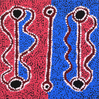 Aboriginal Artwork by Bernard Japanangka Watson, Pamapardu Jukurrpa - Warntungurru, 30x30cm