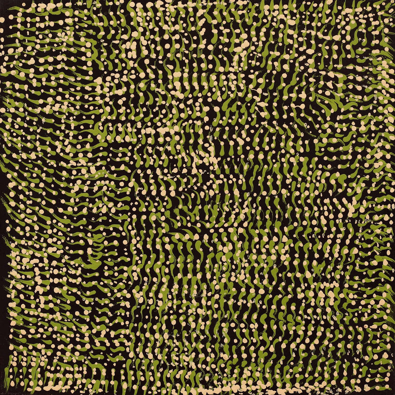 Aboriginal Artwork by Beryl Nakamarra Gorey, Ngarlkirdi Jukurrpa (Witchetty Grub Dreaming), 30x30cm