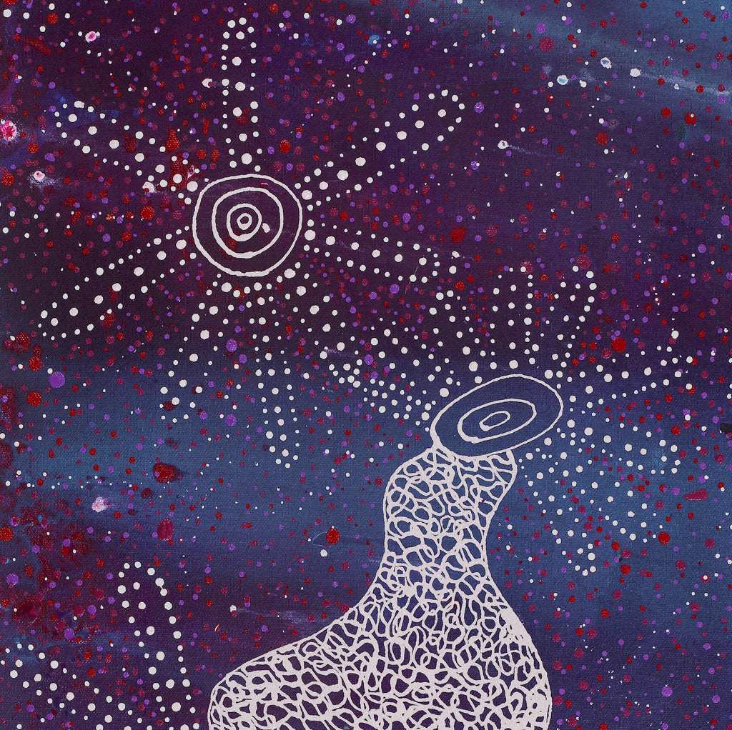 Aboriginal Artwork by Bethany Nakamarra Langdon, Mina Mina Jukurrpa (Mina Mina Dreaming), 61x30cm