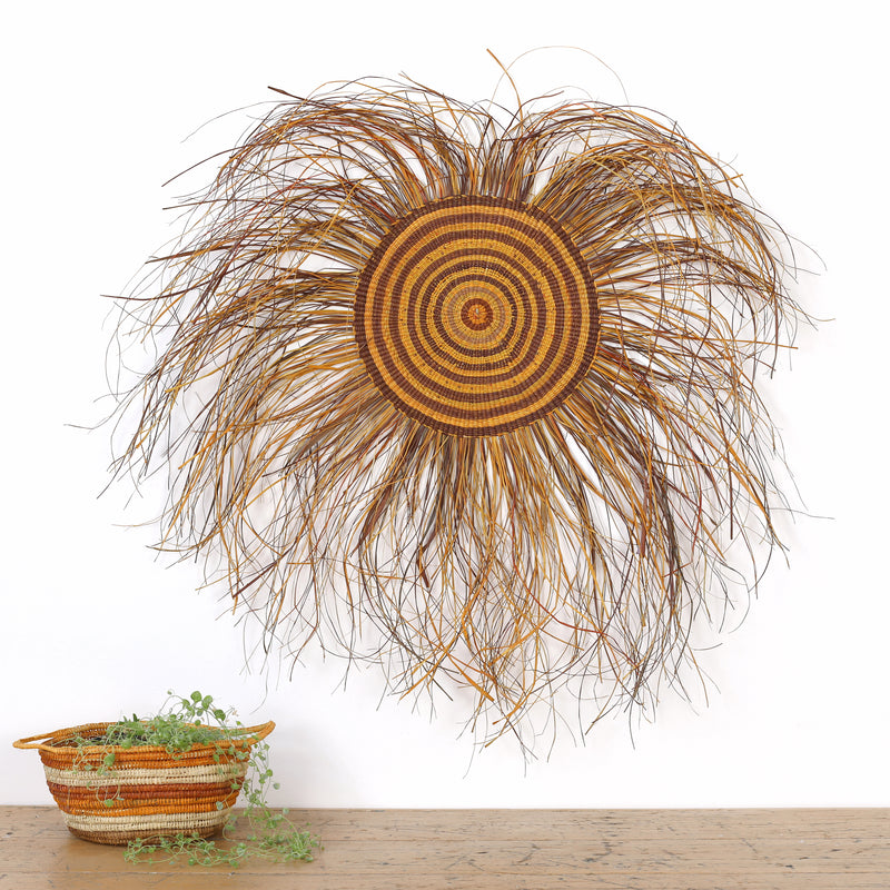 Aboriginal Artwork by Betty Guyula Gurrputukpuy - Woven Mat - 110cm