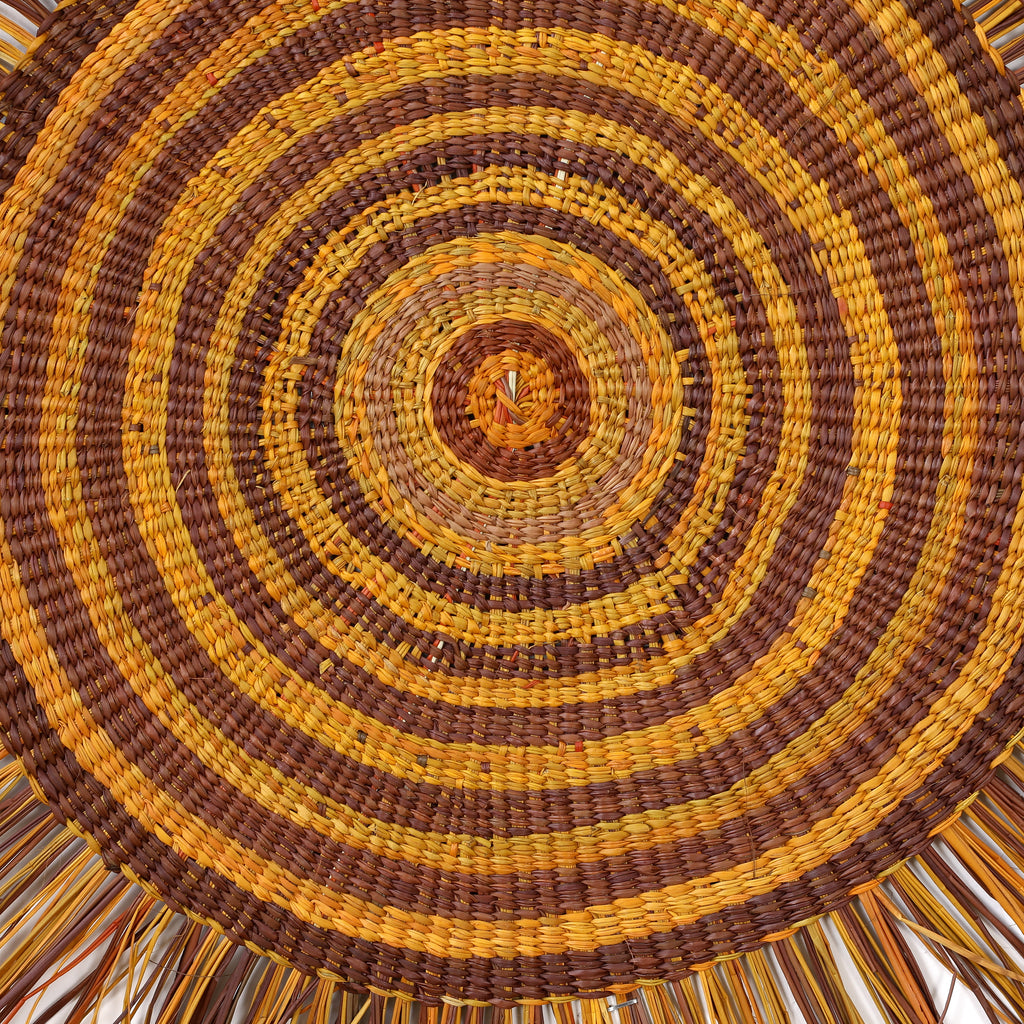Aboriginal Artwork by Betty Guyula Gurrputukpuy - Woven Mat - 110cm