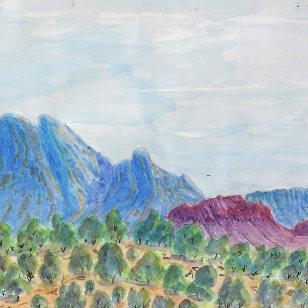 Aboriginal Artwork by Betty Naparula Namatjira Wheeler, Rutjipma (Mt Sonder), 54.5x35.5cm
