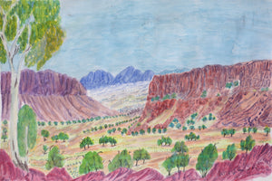 Aboriginal Artwork by Betty Naparula Namatjira Wheeler, West of James Range, 54x36cm - ART ARK®