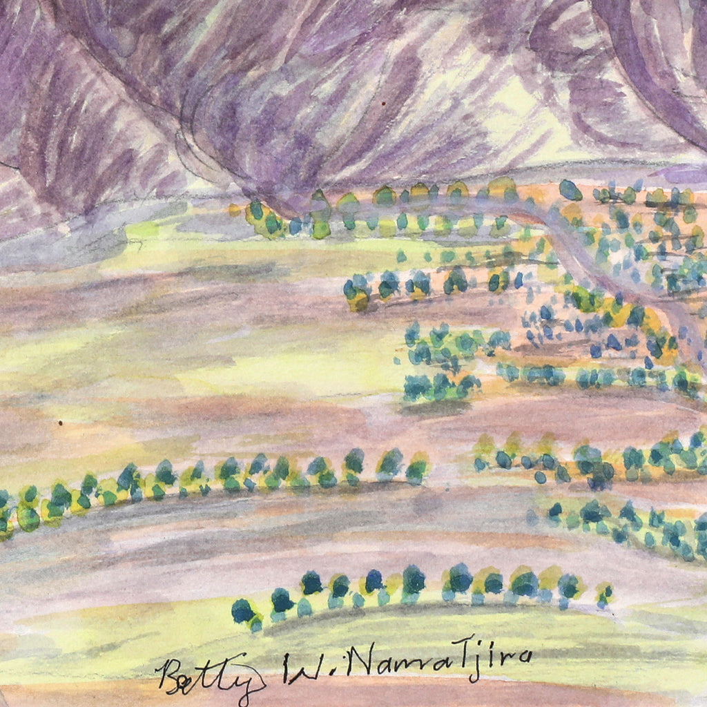Aboriginal Artwork by Betty Naparula Namatjira Wheeler, Ltarkalibaka (Mt Giles), 35x25.5cm