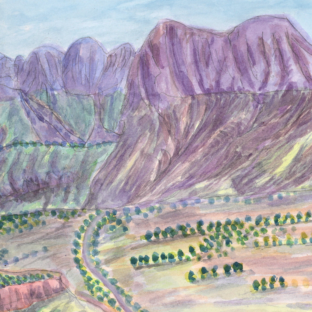 Aboriginal Artwork by Betty Naparula Namatjira Wheeler, Ltarkalibaka (Mt Giles), 35x25.5cm