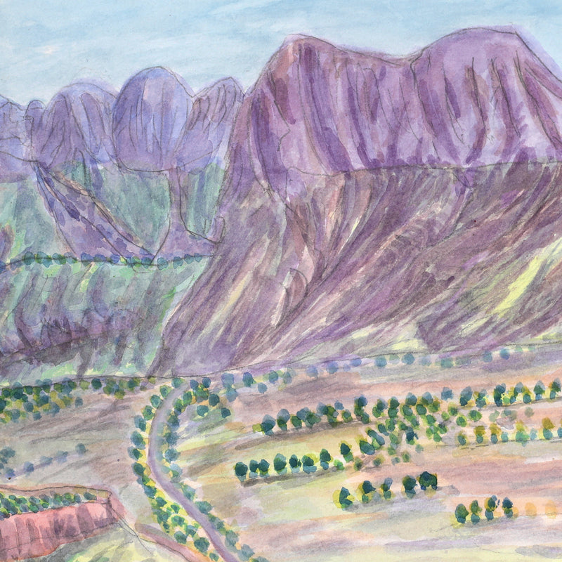 Aboriginal Artwork by Betty Naparula Namatjira Wheeler, Ltarkalibaka (Mt Giles), 35x25.5cm