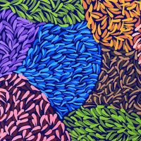 Aboriginal Artwork by Bianca Nampijinpa Turner, Simpson Desert Flowers, 30x30cm