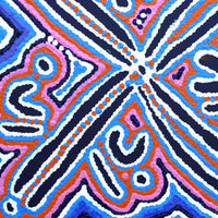Aboriginal Artwork by Biddy Nungarrayi Long, Ngatijirri Jukurrpa (Budgerigar Dreaming), 30x30cm