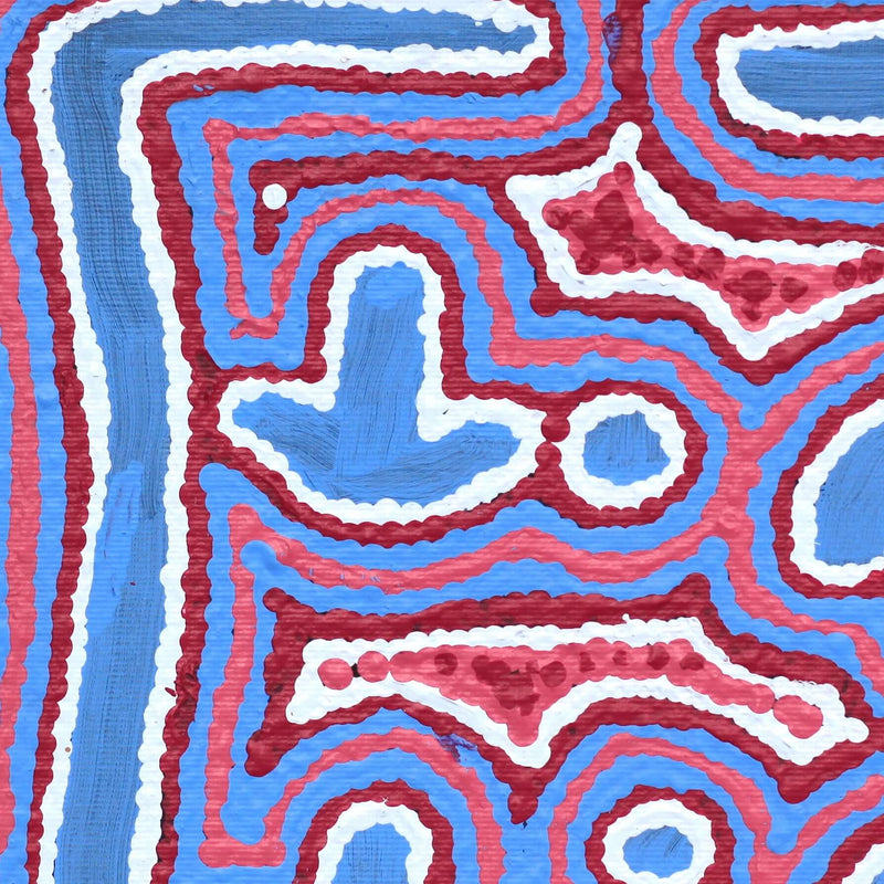 Aboriginal Artwork by Biddy Nungarrayi Jurrah, Yankirri Jukurrpa (Emu Dreaming) - Ngarlikurlangu, 30x30cm