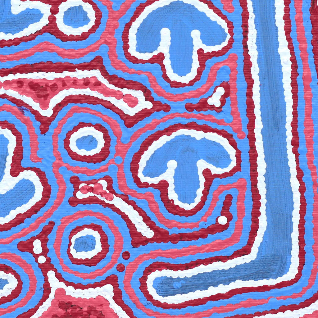 Aboriginal Artwork by Biddy Nungarrayi Jurrah, Yankirri Jukurrpa (Emu Dreaming) - Ngarlikurlangu, 30x30cm
