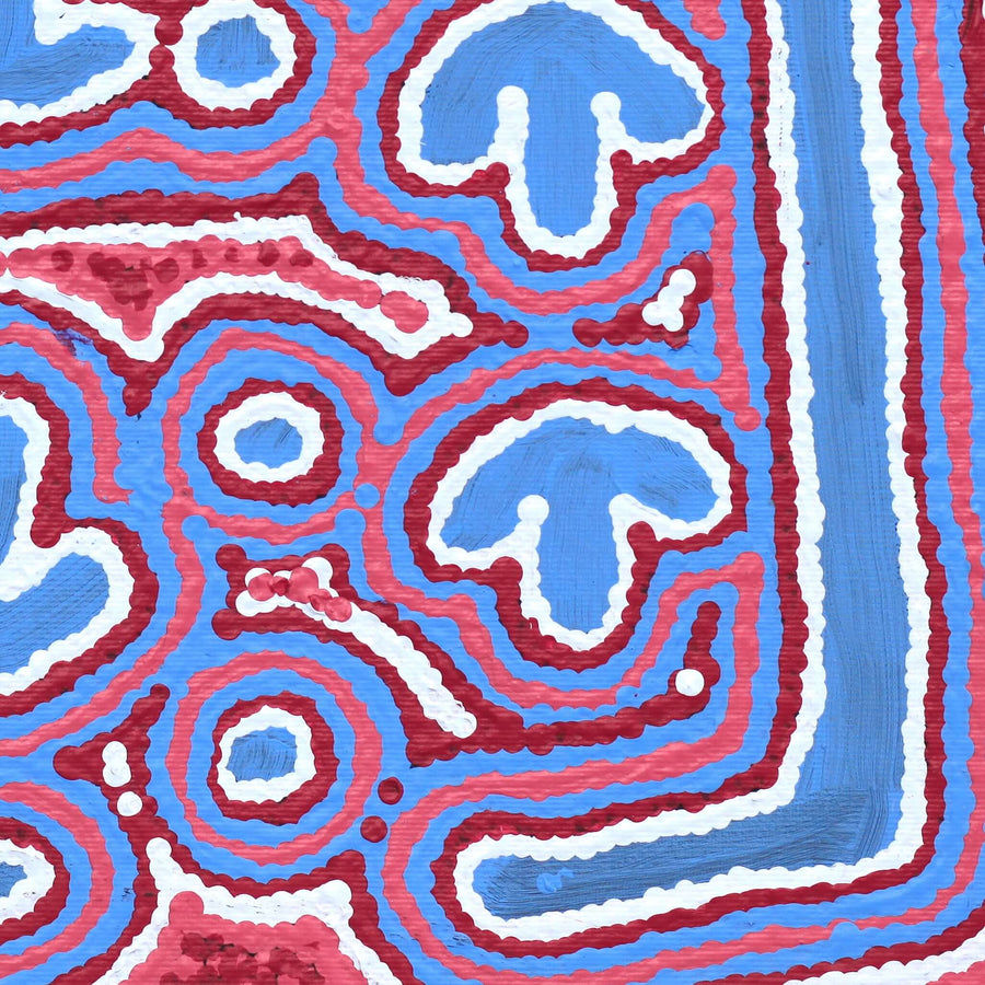 Aboriginal Artwork by Biddy Nungarrayi Jurrah, Yankirri Jukurrpa (Emu Dreaming) - Ngarlikurlangu, 30x30cm