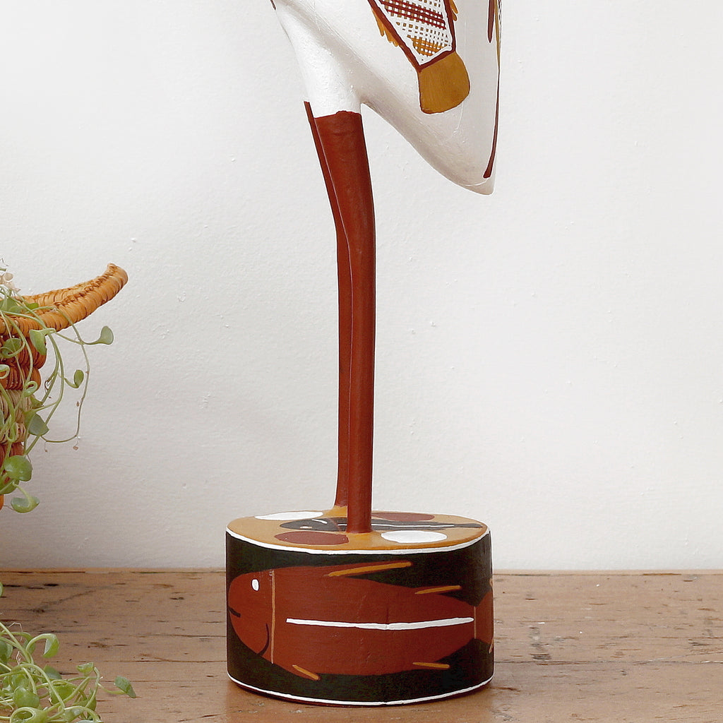 Aboriginal Artwork by Bob Ali, Gomarla (Egret bird) Sculpture, 61cm