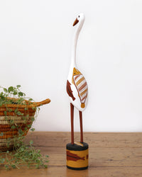 Aboriginal Artwork by Bob Ali, Gomarla (Egret bird) Sculpture, 41cm