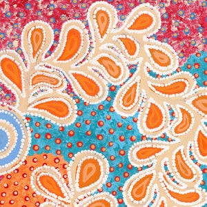 Aboriginal Artwork by Brenda Punytjina Armstrong, Kaliny-kalinypa / Ultukunpa Jukurrpa - Honey Grevillea Dreaming, 61x46cm - ART ARK®