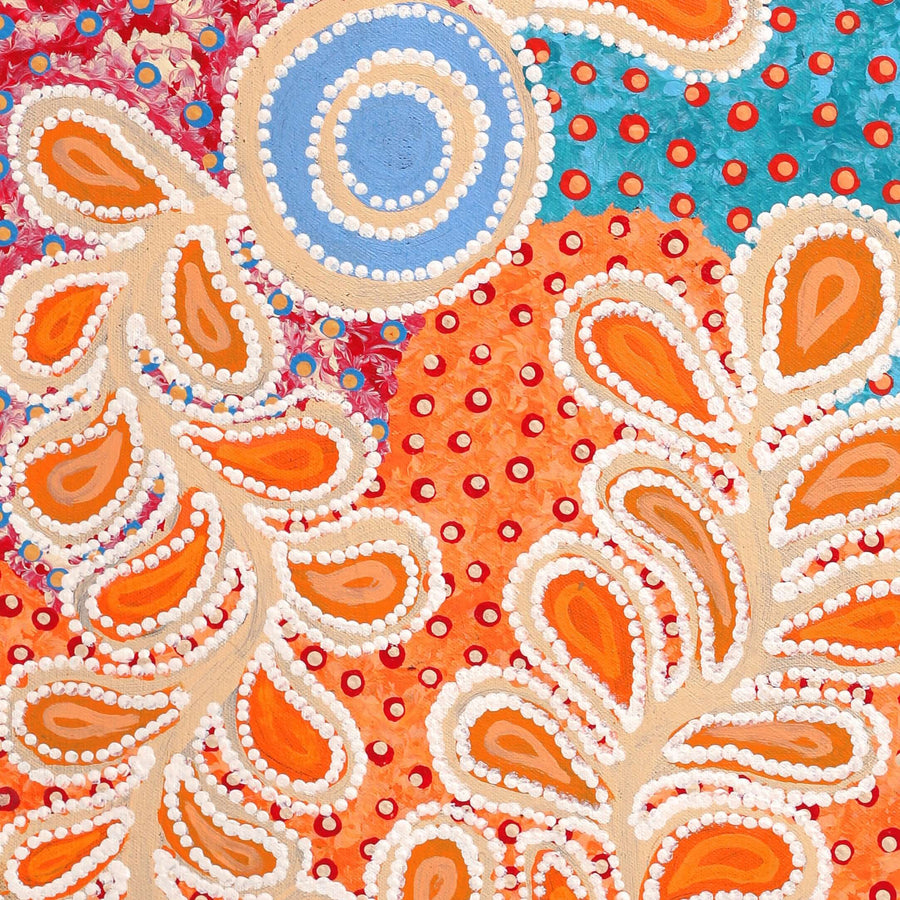 Aboriginal Artwork by Brenda Punytjina Armstrong, Kaliny-kalinypa / Ultukunpa Jukurrpa - Honey Grevillea Dreaming, 61x46cm