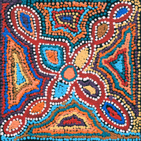 Aboriginal Artwork by Bridget Napangardi Williams, Ngalyipi Jukurrpa (Snake Vine Dreaming) - Purturlu, 30x30cm