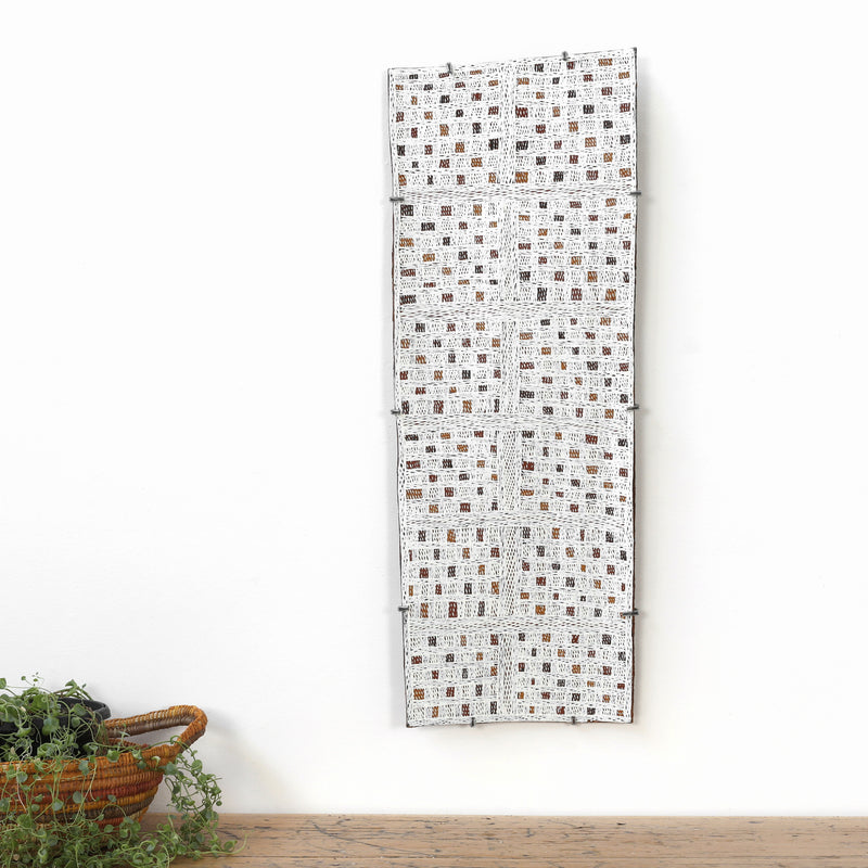 Aboriginal Artwork by Buluŋguwuy #2 Munuŋgurr, Djapu Design, 73x27cm Bark