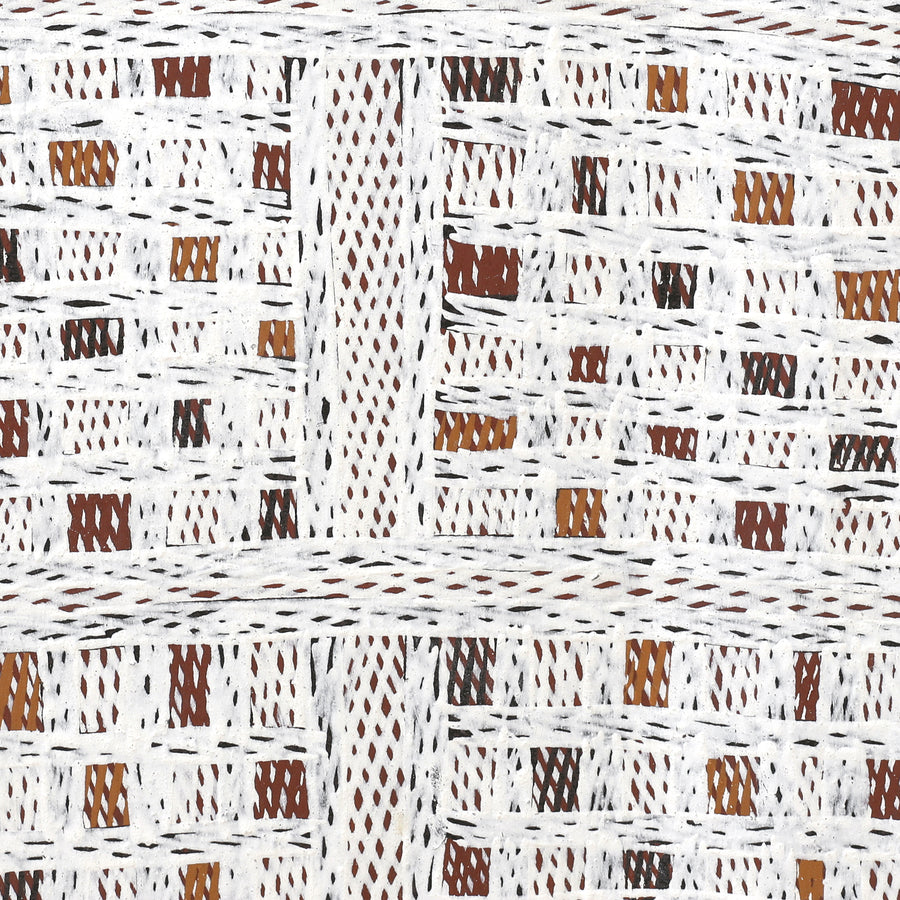 Aboriginal Artwork by Buluŋguwuy #2 Munuŋgurr, Djapu Design, 73x27cm Bark